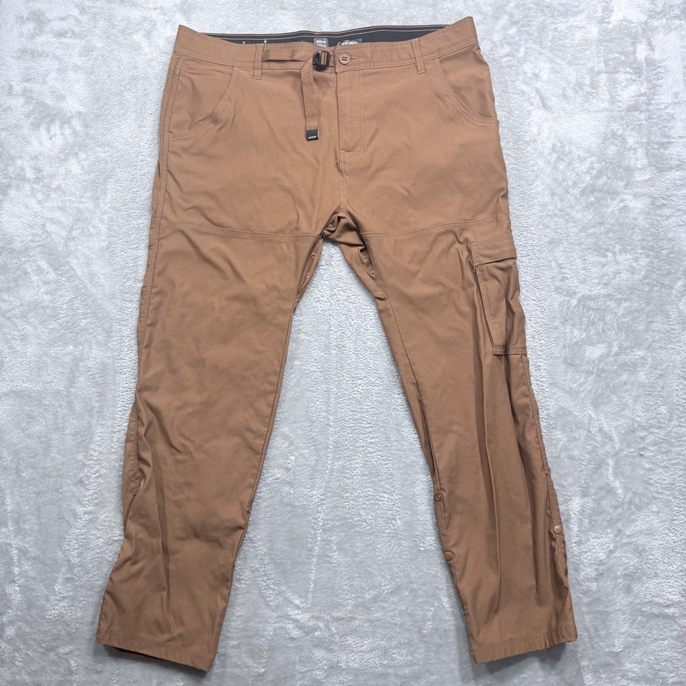 Prana Zion Hiking Pants Mens 40x30 Brown‎ Slim Fit Stretch Cargo Outdoor